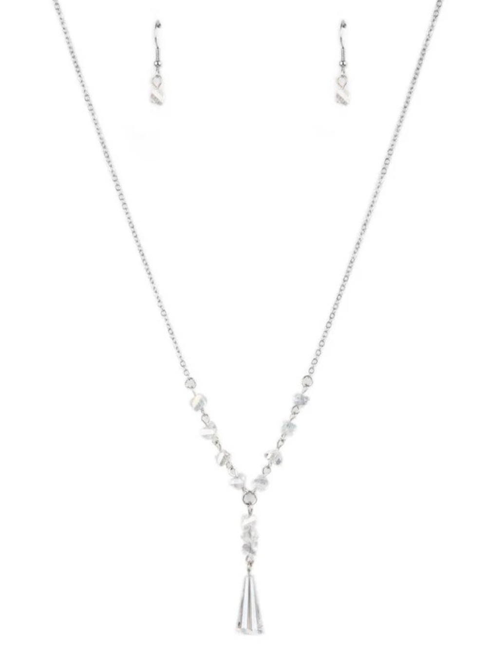 Olympian Oracle Glassy Beaded Iridescent Necklace & Earrings Set - Picture 3 of 3